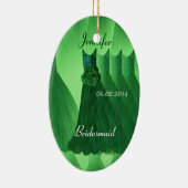 ケリーの緑の新婦付添人は結婚式感謝していしています セラミックオーナメント (右)