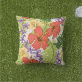 ケリーアトロピカルハワイアンハイビスカスアンドラン アウトドアクッション (芝生)