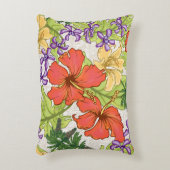 ケリーアトロピカルハワイアンハイビスカスアンドラン アクセントクッション (正面(垂直))