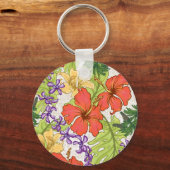 ケリーアトロピカルハワイアンハイビスカスアンドラン キーホルダー (正面)