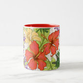 ケリーアトロピカルハワイアンハイビスカスアンドラン ツートーンマグカップ (中央)