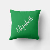 ケリーエレガントグリーン自分の名前のタイポグラフィ クッション (裏面)