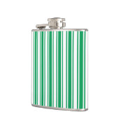 ケリーグリーンとホワイトキャンディストライプー フラスク (左)