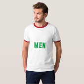 ケリーグリーンの文字が入ったメンズリンガーTシャツ Tシャツ (正面フル)