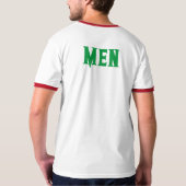 ケリーグリーンの文字が入ったメンズリンガーTシャツ Tシャツ (裏面)