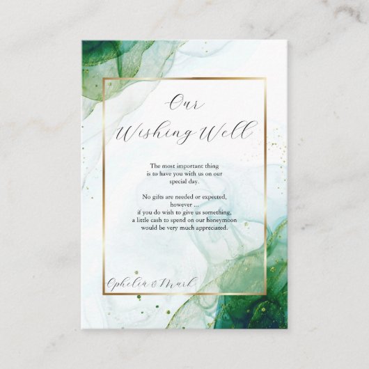 ケリーグリーンアルコールインクが良く願う エンクロージャーカード (正面)