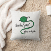 ケリーグリーンクロシェ速く、暖かく死ぬ クッション (ブランケット)