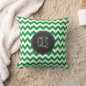 ケリーグリーンシェブロンストライプ;黒板の外観 クッション (ブランケット)