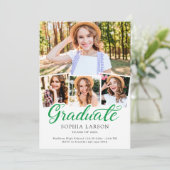 ケリーグリーンスクリプト4フォトコラージュ卒業 案内状 (スタンド正面)