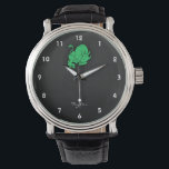 ケリーグリーンタウロス 腕時計<br><div class="desc">カッコいい黒お洒落と濃いグレーのグレーのテクスチャ付き背景のケリー・グリーンTaurus Bull。雄牛は、タウロスの星座に由来する〔占星術の〕十二宮図シンボルである。タウロスは〔占星術の〕十二宮図の12のシンボルや象徴の一つで、占星術を使った占星術の型枠である時計占いに使われている。名前または文字を追加してカスタマイズするこのアイテムで使用されているイメージはライセンスを受け、©グラフィックスFactory.com</div>