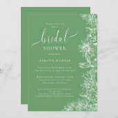 ケリーグリーンフローラブライダルシャワー 招待状 (正面/裏面)