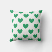 ケリーグリーンポルカハートオンホワイト クッション (裏面)