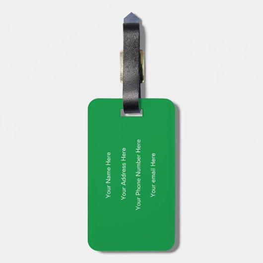 ケリーグリーンモノグラム名前をカスタムするギフト好意2023 ラゲッジタグ (裏面縦)