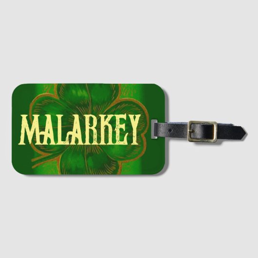 ケリーグリーンラッキークローバーマラーキーアイリッシュアマーBS L ラゲッジタグ (正面横)