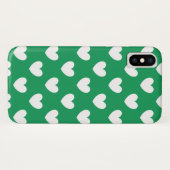 ケリーグリーン地に白い水玉ハート Case-Mate iPhoneケース (裏面(横))