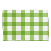 ケリーグリーン市松模様にピローケース 枕カバー (正面)