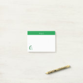 ケリーグリーン感じIニット、ああ、そうニット ポストイット (デスク上)