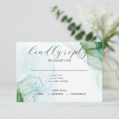 ケリーグリーン流体インクRSVPカード 出欠カード (スタンド正面)