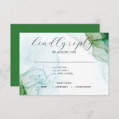 ケリーグリーン流体インクRSVPカード 出欠カード (正面/裏面)