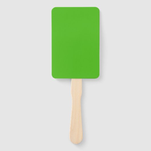 ケリーグリーン無地のカラー ハンドファン (正面)