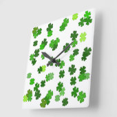 ケリーグリーン"シャムロック落下" スクエア壁時計 (傾斜)