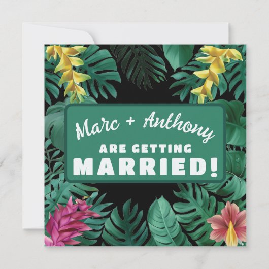 ケリーグリーン トロピカルジャングル デスティネーション ウェディング セーブザデート (正面)