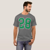 ケリーグリーン ホワイト 番号28 ジャージー ユニフォーム Tシャツ (正面フル)