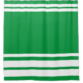 ケリーグリーン：モダン白い線 シャワーカーテン (正面)