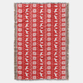 ケリーブルーテリアドッグシルエットクリスマス赤 スローブランケット (正面縦)