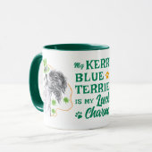 ケリーブルーテリアラッキーチャームアイリッシュドッグ恋人おもしろい マグカップ (正面左)