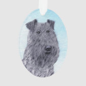 ケリーブルーテリア絵画ーのかわいいオリジナルドッグアート オーナメント (裏面)