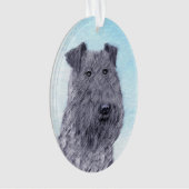 ケリーブルーテリア絵画ーのかわいいオリジナルドッグアート オーナメント (正面)