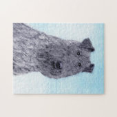 ケリーブルーテリア絵画ーのかわいいオリジナルドッグアート ジグソーパズル (横)