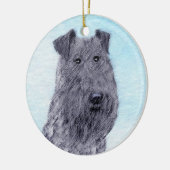 ケリーブルーテリア絵画ーのかわいいオリジナルドッグアート セラミックオーナメント (左)