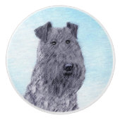 ケリーブルーテリア絵画ーのかわいいオリジナルドッグアート セラミックノブ (正面)