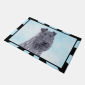 ケリーブルーテリア絵画ーのかわいいオリジナルドッグアート ドアマット (アングル)