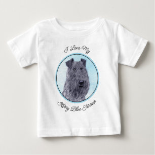 ケリーブルーテリア絵画ーのかわいいオリジナルドッグアート ベビーTシャツ