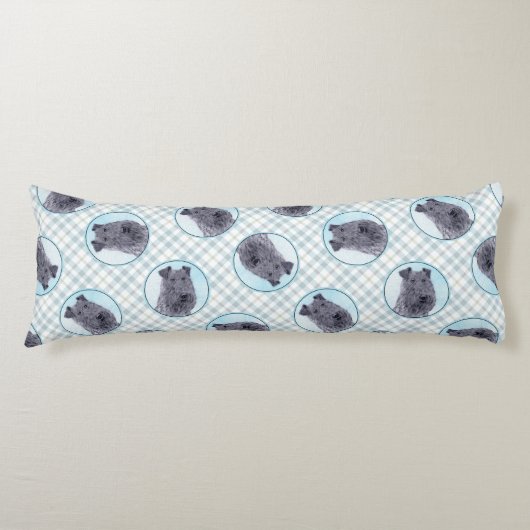 ケリーブルーテリア絵画ーのかわいいオリジナルドッグアート ボディピロー (正面)