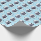 ケリーブルーテリア絵画ーのかわいいオリジナルドッグアート ラッピングペーパー (角)