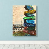 ケリー島の方向標絵画標 キャンバスプリント (インサイチュ (ウッドフロア))