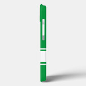 ケリー無地のグリーン白ストライプ色名モダン Case-Mate iPhoneケース (裏面 / 左)