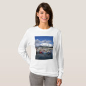 ケリー県ディングル タウンと港 Tシャツ (正面フル)