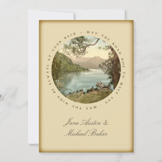 ケリー結婚アイルランドのアイルランドのアイリッシュ賛美湖 招待状 (正面)