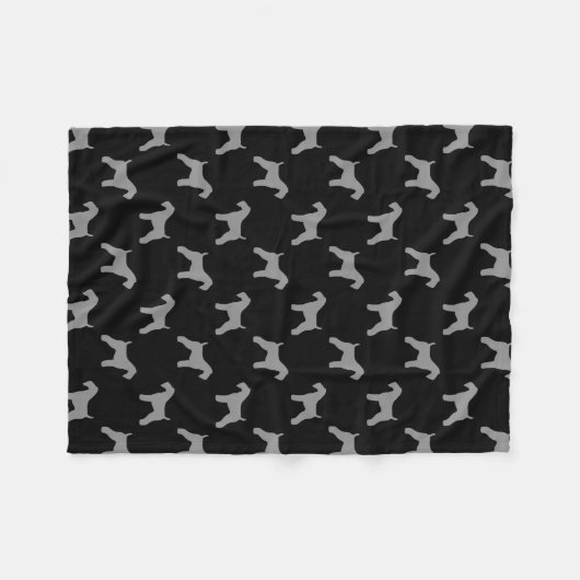 ケリー青テリアはパターンのシルエットを描きます フリースブランケット (正面(横))