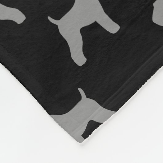 ケリー青テリアはパターンのシルエットを描きます フリースブランケット (角)