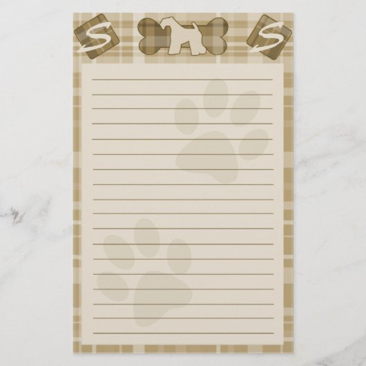 ケリー青テリア犬の品種文房具 便箋 (正面)