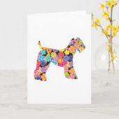 ケリー青テリア カード (黄色い花)