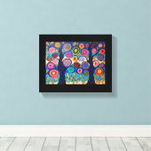 ケリ・アンブロシノ・メキシコフォークアートツリーオブライフブルー キャンバスプリント (インサイチュ (ウッドフロア))