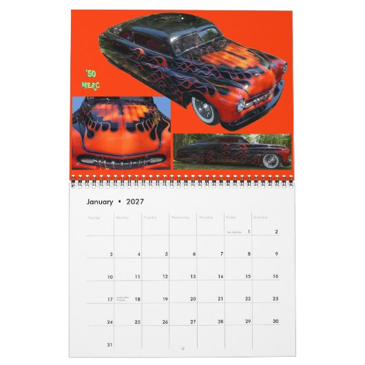 ケルシーかっこいのクストム・クルイザー2012年2月 カレンダー (1月 2027)