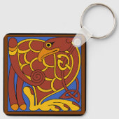 ケルズケルト結び目模様中世の鳥 キーホルダー (裏面)